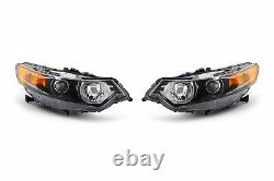 Honda Accord Headlights Set Black Headlamp Pair Driver Passenger 09-11